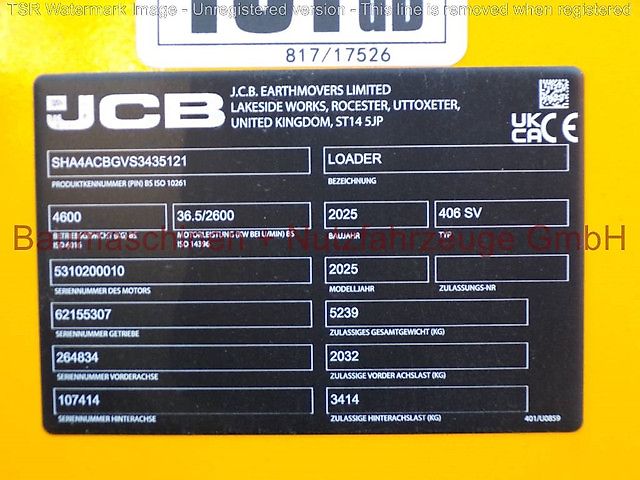 JCB 406 SV BJ. 2025 NEU Radlader Baumaschine